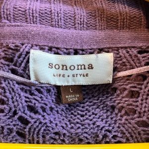 Sonoma L purple knit cardigan